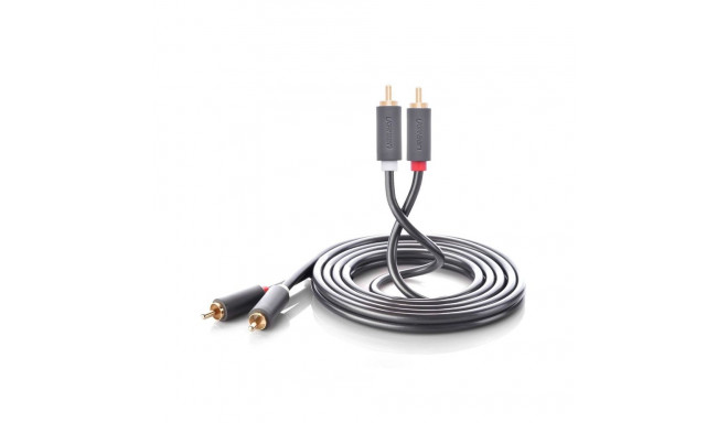 Ugreen AV104 10520 audio cable 2RCA (male) / 2RCA (male) 5m - gray