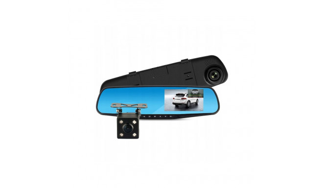 iWear GT5 2in1 Mirror + HD Car DVR Dashboard Camera 170° Front + Back G-Sensor 1080p 4.3'' LCD Black