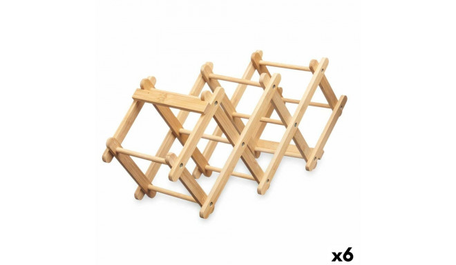 Folding Bottle Rack Natural Bamboo 54 x 15 x 21,5 cm (6 Units)