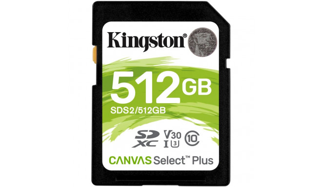 "CARD 512GB Kingston Canvas Select Plus SDXC 100MB/s"