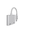 Devia adapter Smart USB-C - USB-C (port) + USB-C (port) white