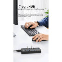 PremiumCord USB 3.2 Superspeed HUB 7-port with port switches
