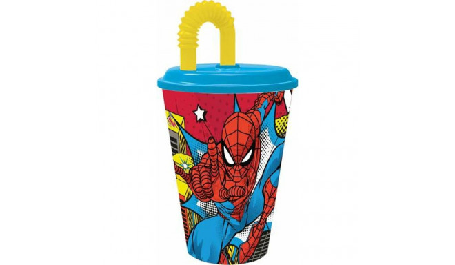 Cup with Straw Spider-Man Arachnid Grid 430 ml