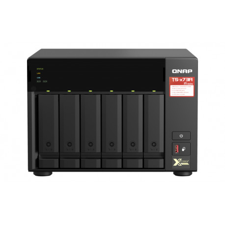 QNAP 6-Bay QTS and QuTS hero NAS TS-673A-8G Up to 6 HDD/SSD Hot-Swap, Ryzen V1500B Quad-Core, Proces