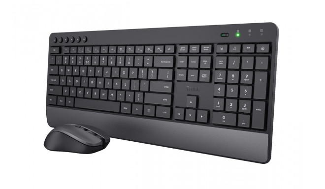 Keyboard and Mouse Trust Trezo Black Monochrome QWERTY Qwerty US