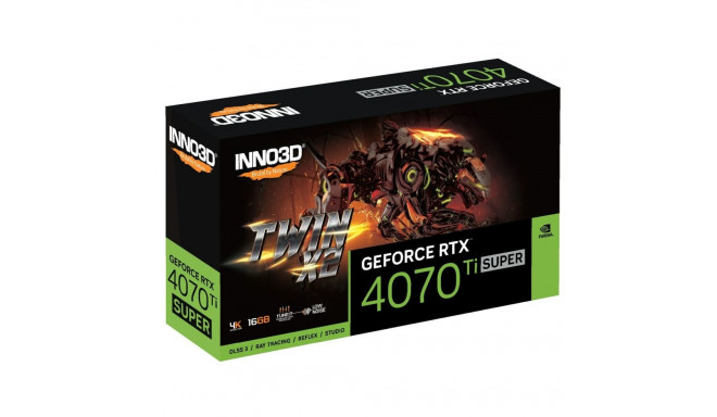 Graafikakaart INNO3D GEFORCE RTX 4070 Ti SUPER TWIN X2 GeForce RTX 4070 Ti 16 GB GDDR6X