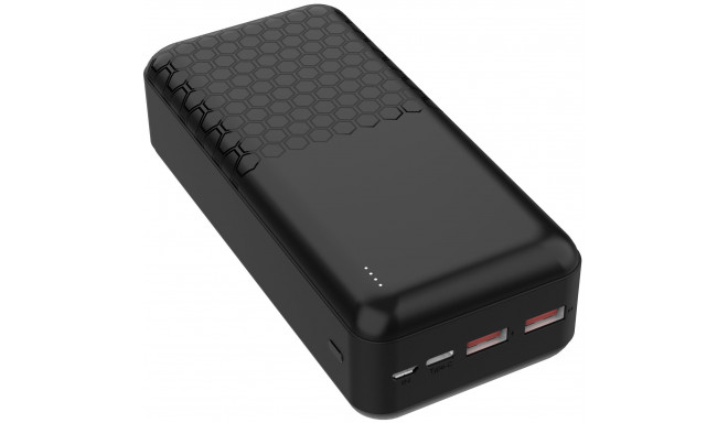 Platinet akupank 30000mAh PD QC, must (45933)