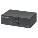 Manhattan DisplayPort 1.2 KVM Switch 2-Port, 4K@60Hz, USB-A/3.5mm Audio/Mic Connections, Cables incl