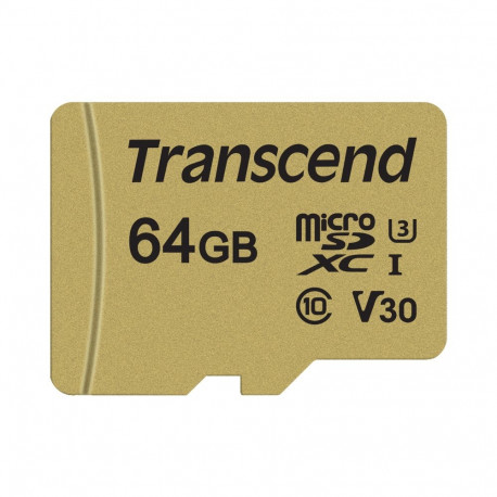 Transcend Gold 500S microSD w/adp (V30) R95/W60 64GB