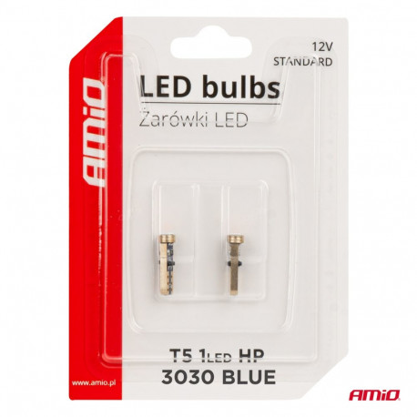 LED pirnid standard T5 12V 1 LED sinine