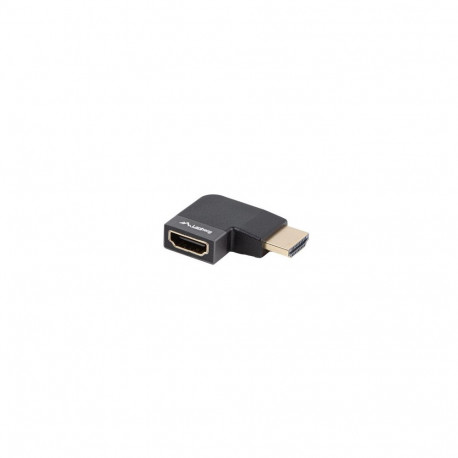 HDMI(M)->HDMI(F) ADAPTER 8K ANGLED RIGHT ALUMINUM SILVER LANBERG
