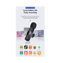 CP K9 Mini Lightning Smartphone Wireless clip clear sound microphone noise cancell (5.7x1.5cm) Black