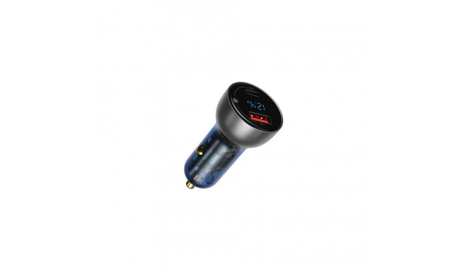 Baseus autolaadija Particular Digital Display QC+PPS Dual Quick Charger 65W, hõbedane