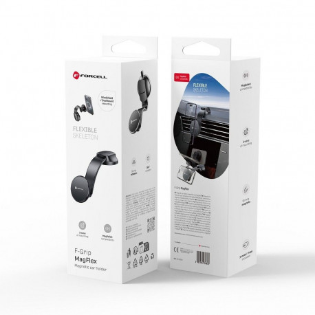 Magnetic car phone holder compatible with Magsafe Forcell F-Grip MagFlex windshield / dashboard blac
