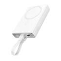 Powerbanka Joyroom JR-PBM01 magnetická 10000mAh 20W se stojánkem + Lightning kabel - USB-C - bílá