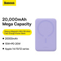 Baseus Magnetic Mini 20000 mAh 20W Powerbanka - fialová + USB-C / USB-C kabel