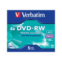 VERBATIM 43285 DVD-RW Verbatim 5pcs, 4.7GB, 4x, jewel case