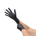Rubber gloves / nitrile gloves without powder L black 100 pcs Santex