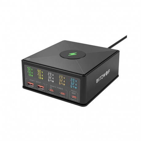 Charger Blitzwolf 868H, 2xUSB-A, 3xUSB type-C, 160W (black)