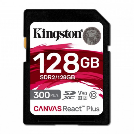 Kingston mälukaart SDXC 128GB Canvas React Plus 300MB/s UHS-II U3