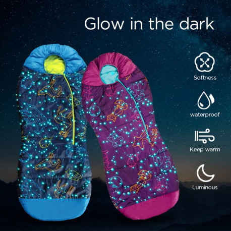 Yo Glow-in-the-Dark -1 sinine magamiskott -