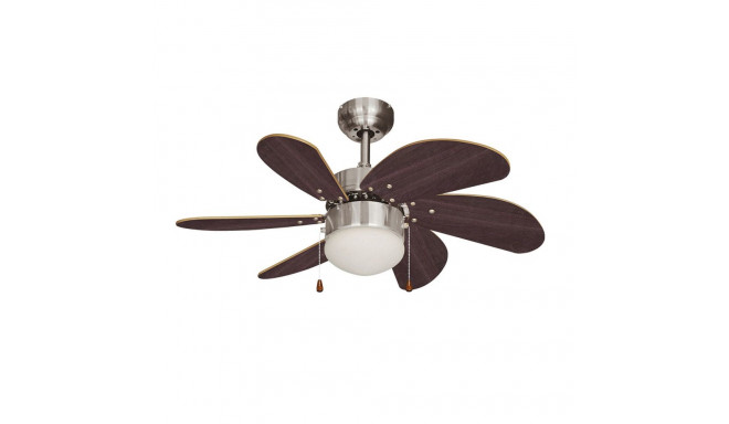 Ceiling Fan with Light EDM 33984 Aral Wengue nickel 50 W