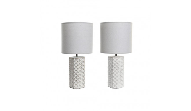 Laualamp DKD Home Decor 26 x 26 x 53 cm Kuldne Tsement Vask Valge 220 V 50 W (2 Ühikut)