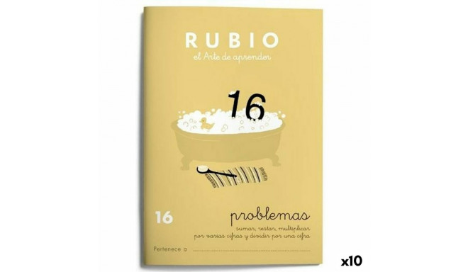 Maths exercise book Rubio Nº 16 A5 Spanish 20 Sheets (10 Units)