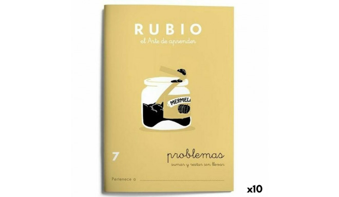 Maths exercise book Rubio Nº 7 A5 Spanish 20 Sheets (10 Units)