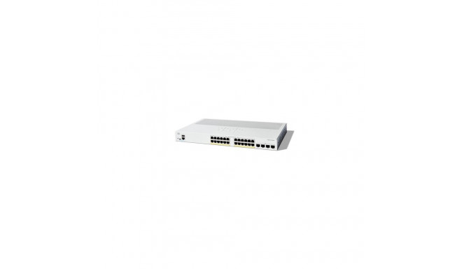 Cisco Catalyst 1200-24P-4G Smart Switch, 24 Port GE, PoE, 4x1GE SFP, Limited Lifetime Protection (C1