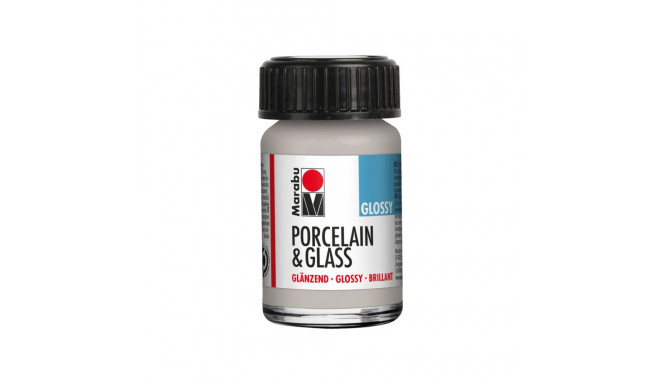 Portselani-ja klaasivärv Marabu Glossy 15ml 782 metallic-silver