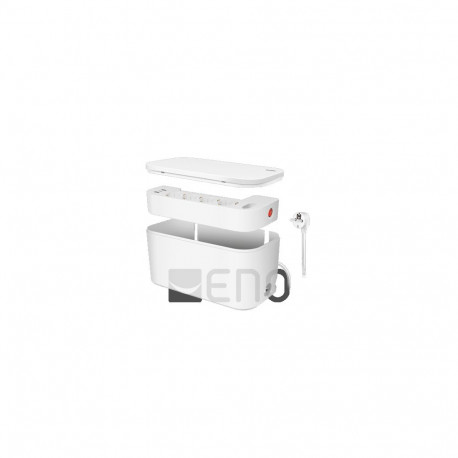 LogiLink Kabelbox m. 5-fach-Steckdosenleiste USB/Schuko wei