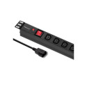 Qoltec 53998 Power strip for RACK 19" | 1U | 10A | PDU | 8xIEC C13 | 2m