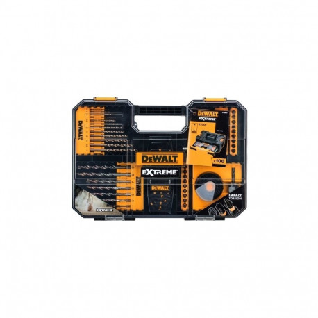 Accessory set 100pcs bits, drills, sockets, hole saws