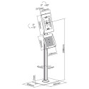 Maclean MC-476W Floor Advertising Tablet Holder with Locking Device, 9.7"-11", Compatible with iPad/