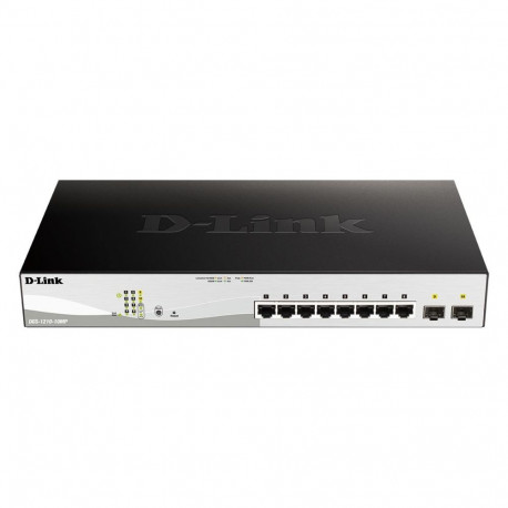 D-Link lüliti DGS-1210-10MP haldettav L2 gigabit Ethernet PoE (10/100/1000), must, hall