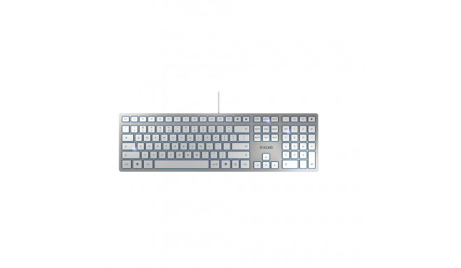 CHERRY KC 6000 Slim keyboard Universal USB US English Silver, White