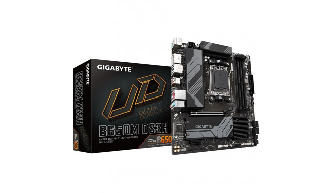 Gigabyte emaplaat B650M DS3H Supports AMD Ryzen 8000 CPUs, 6+2+1 Phases Digital VRM, up to 8000