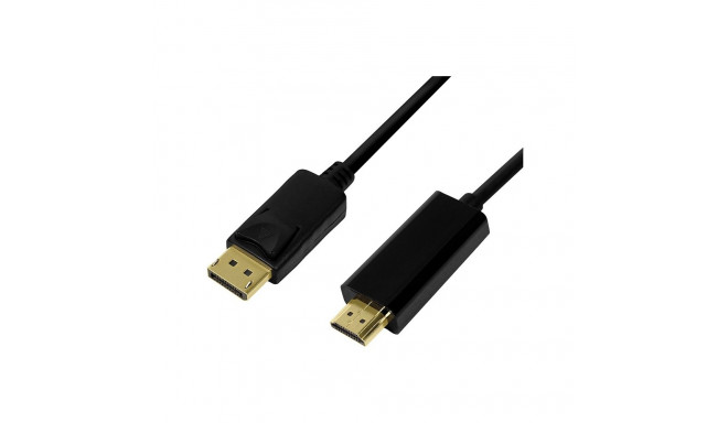 "LogiLink DisplayPort 1.2 > HDMI (ST-ST) 2m Adapterkabel 4K Schwarz"