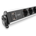 "Digitus 6-Fach Steckdosenleiste mit 2xUSB-A; 1xUSB-C und Schalter Schwarz/Silver"