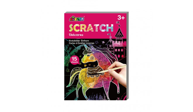 AVENIR Mini scratch book Unicorns