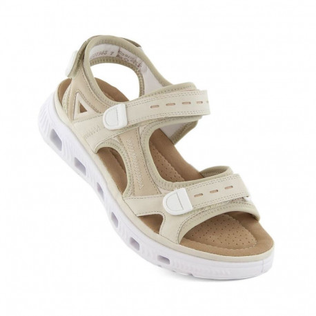 Rieker W RKR691 comfortable velcro sandals beige (42)