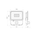 LED line LITE Floodlight PHOTON 50W 4000K 5000lm with motion sensor, IP65