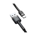 Baseus CATKLF-UG1 Nylon Vastupidav USB & Laadimiskaabel USB-C QC3.0 2A kuni USB 2.0 3M Must-Hall