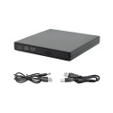 CP WR1 Slim External USB 2.0 CD / DVD Rom Drive Writer / Reader with USB Cable Power Black