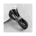 Baseus CATKLF-UG1 Nylon Vastupidav USB & Laadimiskaabel USB-C QC3.0 2A kuni USB 2.0 3M Must-Hall