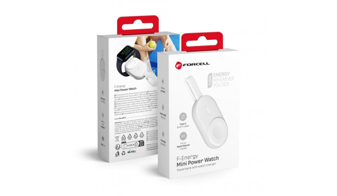 Powerbank for Apple Watch Forcell F-Energy Mini Power Watch 1A 2,5W 1200 mAh white