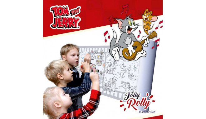 Gerardo's Toys kleebitav värvimispaber rullis Jolly Rolly, Tom ja Jerry