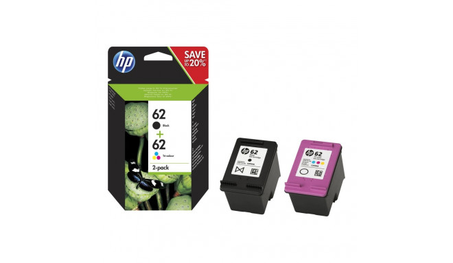 HP 62 Ink Cartridge Combo 2-Pack Standard Capacity (Black and Colour cartridge)