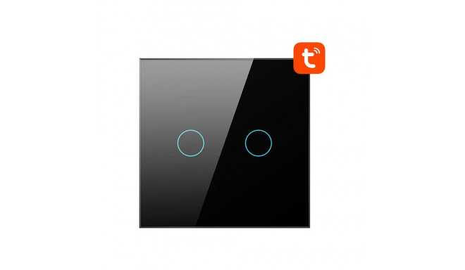 Smart Light Switch ZigBee Avatto LZTS02-EU-B2 2 Way No Neutral TUYA (black)